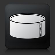 Black Square Button with Gas Container Icon