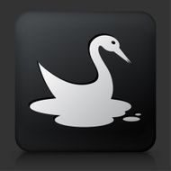 Black Square Button with Bird in Oil Leak Icon N2
