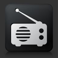 Black Square Button with Radio Icon
