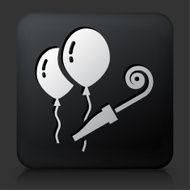 Black Square Button with Balloons N2