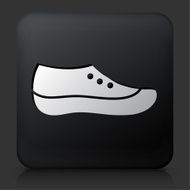 Black Square Button with Rock Climbing Shoes Icon N2