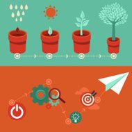 Vector growth and start up concepts in flat style