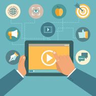 Vector video marketing concept in flat style