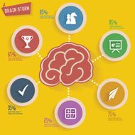 Brain storm concept info graphic design yellow version
