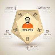 Man icon with number options template