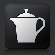 Black Square Button with Kettle Icon