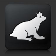 Black Square Button with Frog Prince Icon