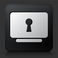 Black Square Button with Key Hole Icon N2