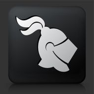 Black Square Button with Knigth Helmet Icon