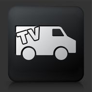 Black Square Button with TV Car Icon