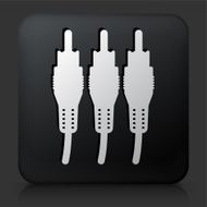 Black Square Button with Cable Icon