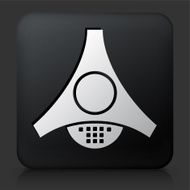 Black Square Button with Office Intercom Icon