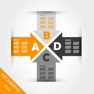 orange infographicfour arrows in square