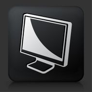 Black Square Button with Monitor Icon