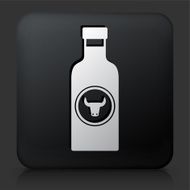 Black Square Button with Barbecue Sauce Icon