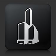 Black Square Button with Buildings Icon