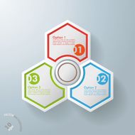 Three Hexagons With Round Centre