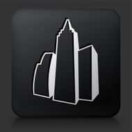 Black Square Button with Buildings Icon N2