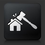 Black Square Button with Home Court Icon