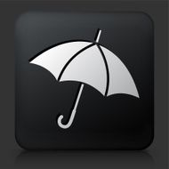 Black Square Button with Umbrella Icon N3