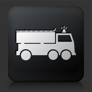 Black Square Button with Fire Truck Icon