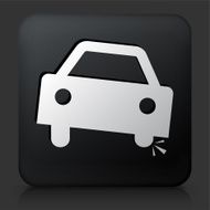 Black Square Button with Car Accident Icon
