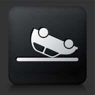 Black Square Button with Car Flipped Upside Down