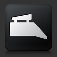 Black Square Button with Bee Hive Smoker Icon