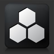 Black Square Button with Honeycomb Icon N2