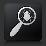 Black Square Button with Magnifying Glass Icon N4