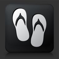 Black Square Button with Sandles Icon