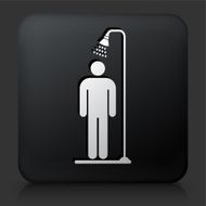 Black Square Button with Showering Icon N2