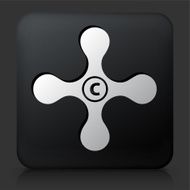 Black Square Button with Cold Water Knob Icon