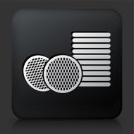 Black Square Button with Cotton Round Pads