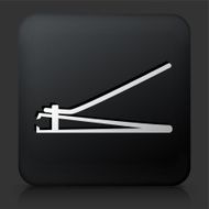 Black Square Button with Nail Trimmer Icon