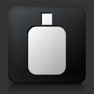 Black Square Button with Cream Bottle Icon