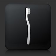 Black Square Button with Toothbrush Icon