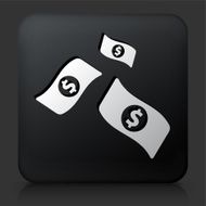 Black Square Button with Money Icon