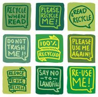 Green recycling icon set icons N2