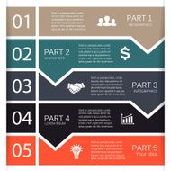 Vector lines arrows for infographic diagram 5 steps options