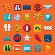 Set of summer tourism icons N2