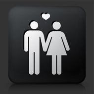 Black Square Button with Couple N2