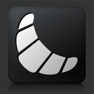 Black Square Button with Croissant Icon N2