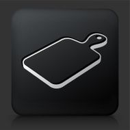 Black Square Button with Cutting Board Icon