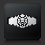 Black Square Button with Boxing Belt Icon