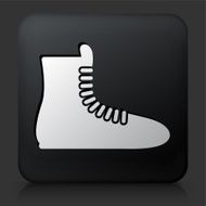 Black Square Button with Boxing Shoes Icon
