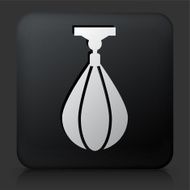 Black Square Button with Punching Bag Icon