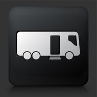 Black Square Button with Blood Donation Truck