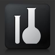 Black Square Button with Tube &amp; Flask Icon