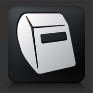 Black Square Button with Soldering Helmet Icon